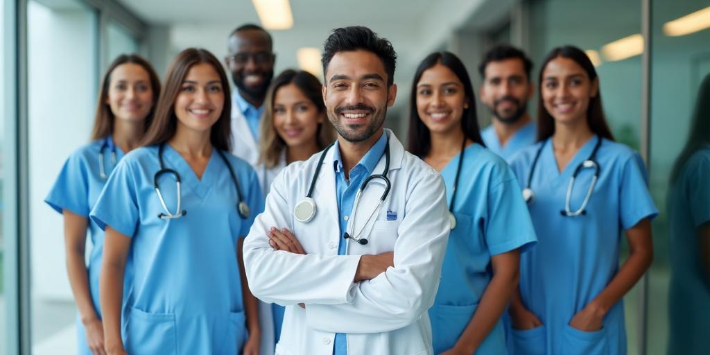 Diverse team of Indian healthcare professionals
